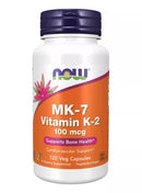 NOW Vitamina K2 Mk7 100mcg Foods 120veg Caps Sabor Sem Sabor